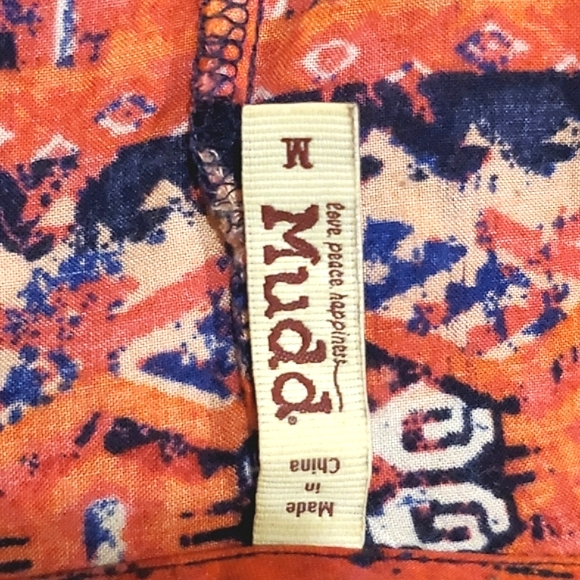 Patterned Red and Dark Blue/Purple Sundress, Peplum style (top) Size Medium,MUDD - Picture 4 of 7